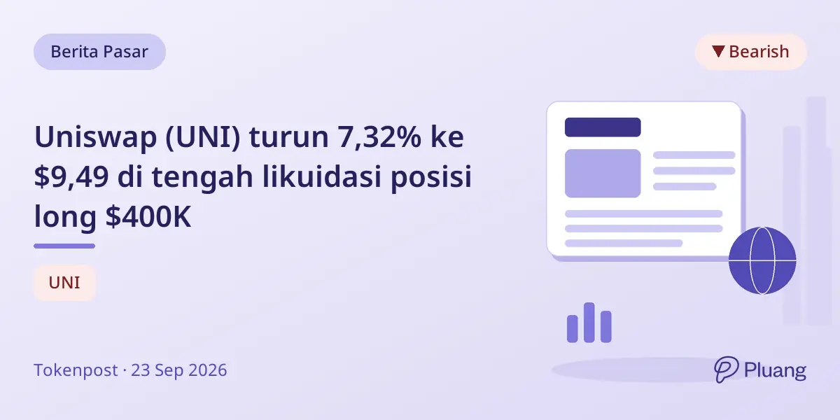 Uniswap (UNI) turun 7,32% ke $9,49 di tengah likuidasi posisi long $400K