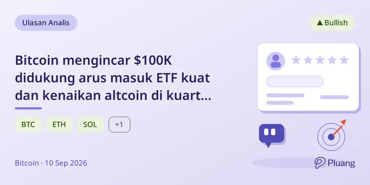 Bitcoin mengincar $100K didukung arus masuk ETF kuat dan kenaikan altcoin di kuartal IV.