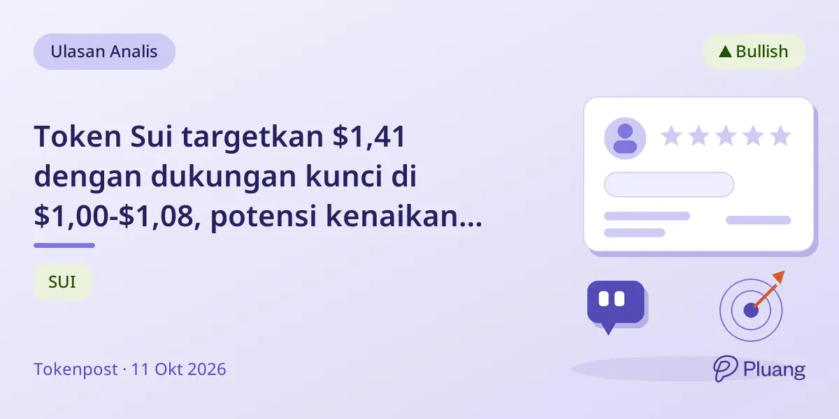 Token Sui targetkan $1,41 dengan dukungan kunci di $1,00-$1,08, potensi kenaikan 32% jika level resistensi tembus.