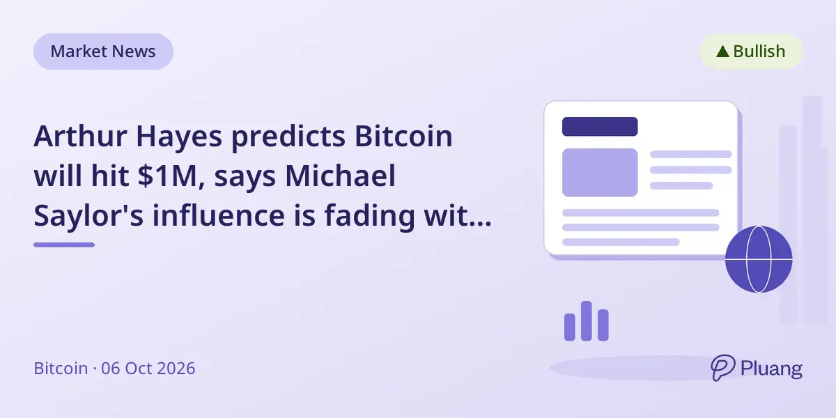 Arthur Hayes predicts Bitcoin will hit $1M, says Michael Saylor's influence is fading with ETFs rising.