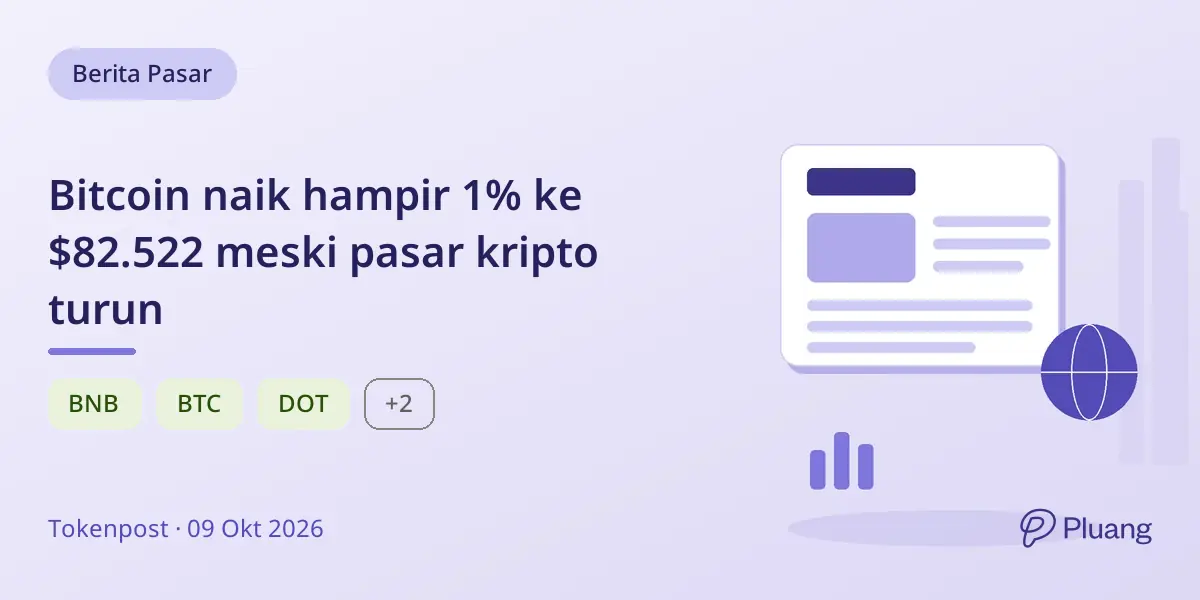 Bitcoin naik hampir 1% ke $82.522 meski pasar kripto turun