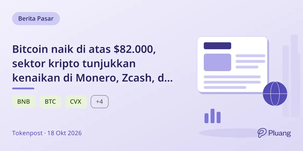 Bitcoin naik di atas $82.000, sektor kripto tunjukkan kenaikan di Monero, Zcash, dan lainnya