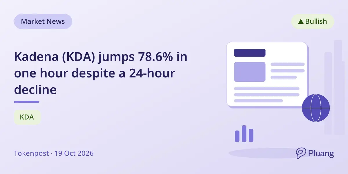 Kadena (KDA) jumps 78.6% in one hour despite a 24-hour decline