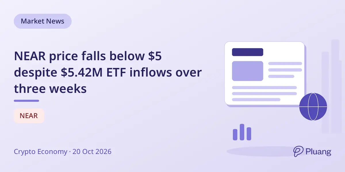 NEAR price falls below $5 despite $5.42M ETF inflows over three weeks