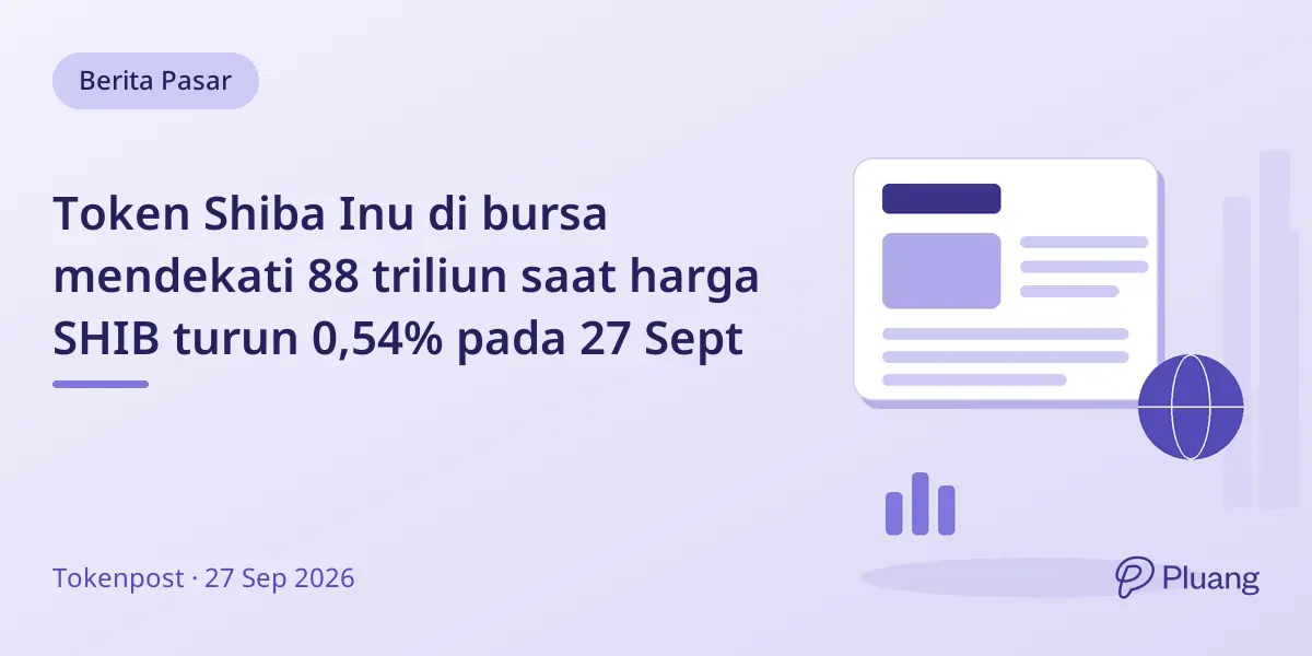 Token Shiba Inu di bursa mendekati 88 triliun saat harga SHIB turun 0,54% pada 27 Sept