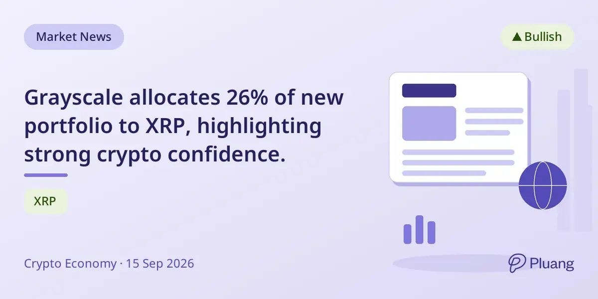 Grayscale allocates 26% of new portfolio to XRP, highlighting strong crypto confidence.