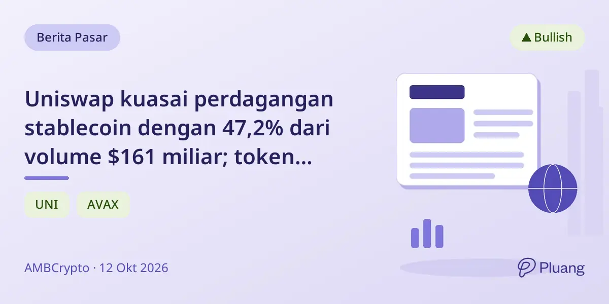 Uniswap kuasai perdagangan stablecoin dengan 47,2% dari volume $161 miliar; token saham capai $2 miliar di Aerodrome.