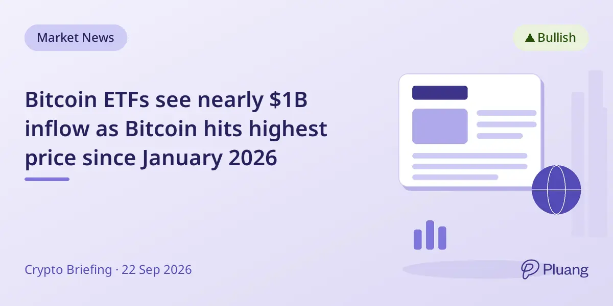 Bitcoin ETFs see nearly $1B inflow as Bitcoin hits highest price since January 2026