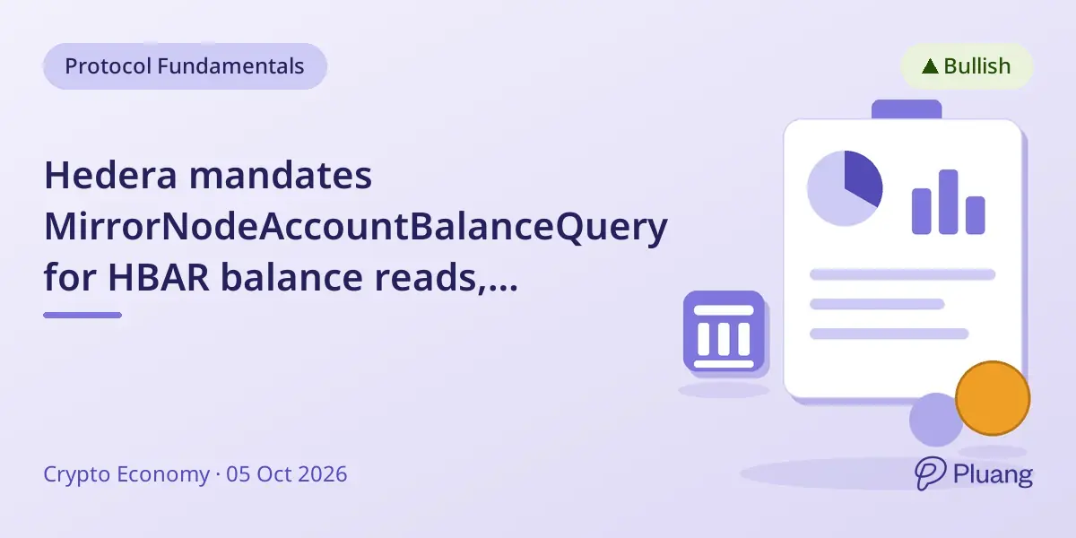 Hedera mandates MirrorNodeAccountBalanceQuery for HBAR balance reads, replacing deprecated consensus-node queries.
