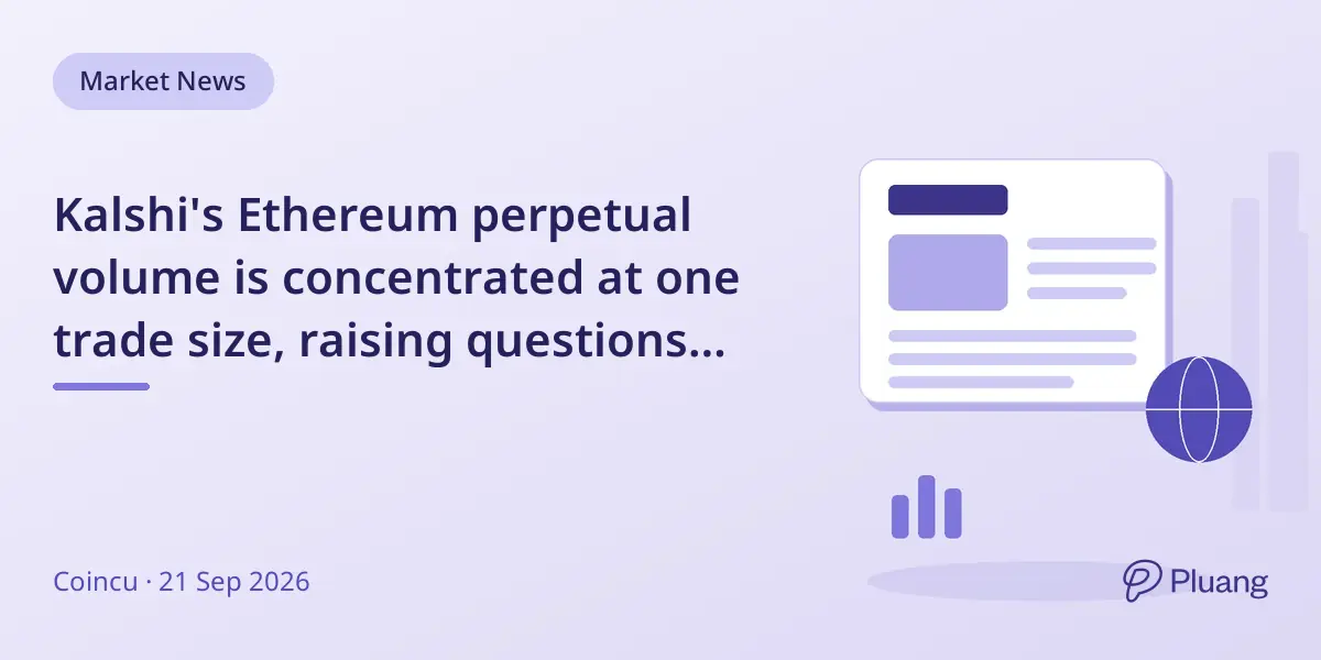 Kalshi's Ethereum perpetual volume is concentrated at one trade size, raising questions about market depth and liquidity.