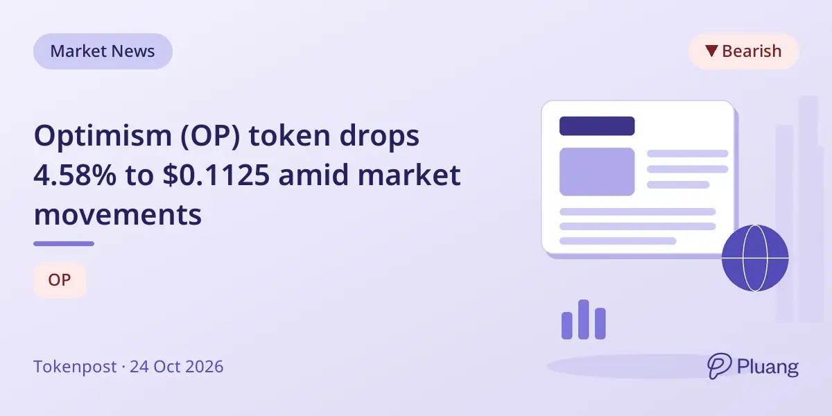 Optimism (OP) token drops 4.58% to $0.1125 amid market movements