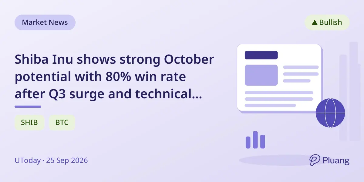 Shiba Inu shows strong October potential with 80% win rate after Q3 surge and technical breakout.
