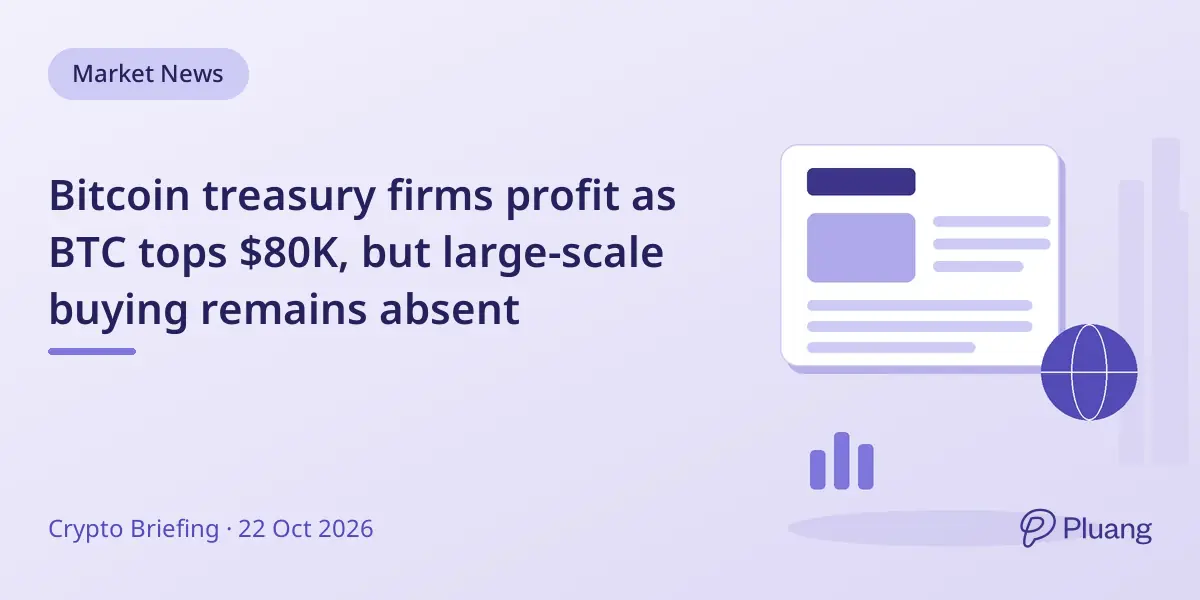 Bitcoin treasury firms profit as BTC tops $80K, but large-scale buying remains absent