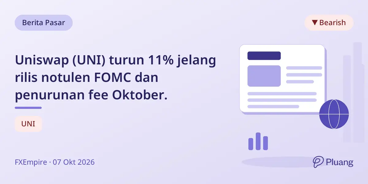 Uniswap (UNI) turun 11% jelang rilis notulen FOMC dan penurunan fee Oktober.