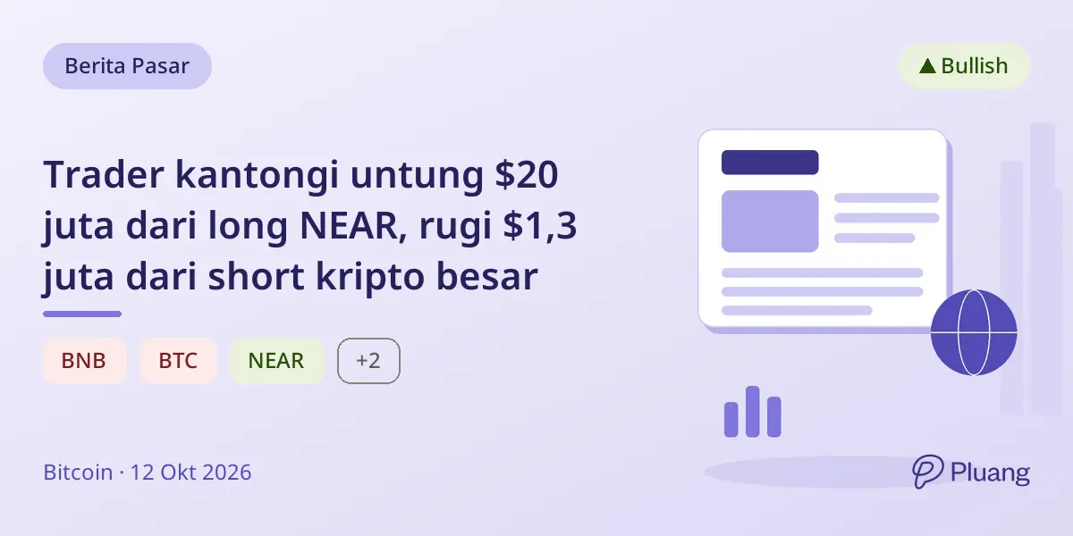 Trader kantongi untung $20 juta dari long NEAR, rugi $1,3 juta dari short kripto besar