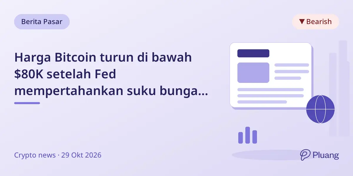 Harga Bitcoin turun di bawah $80K setelah Fed mempertahankan suku bunga meski ETF mencatat aliran masuk besar.