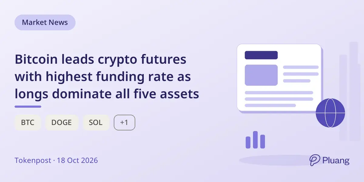 Bitcoin leads crypto futures with highest funding rate as longs dominate all five assets