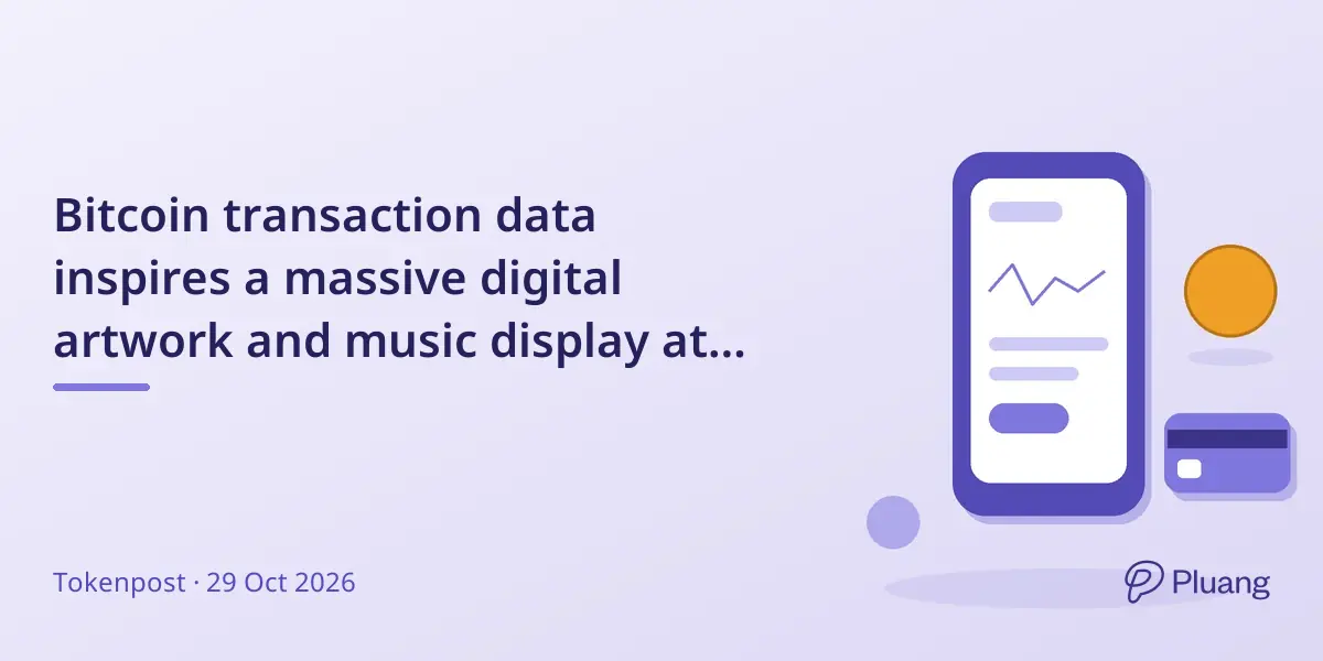 Bitcoin transaction data inspires a massive digital artwork and music display at Bitcoin Amsterdam.