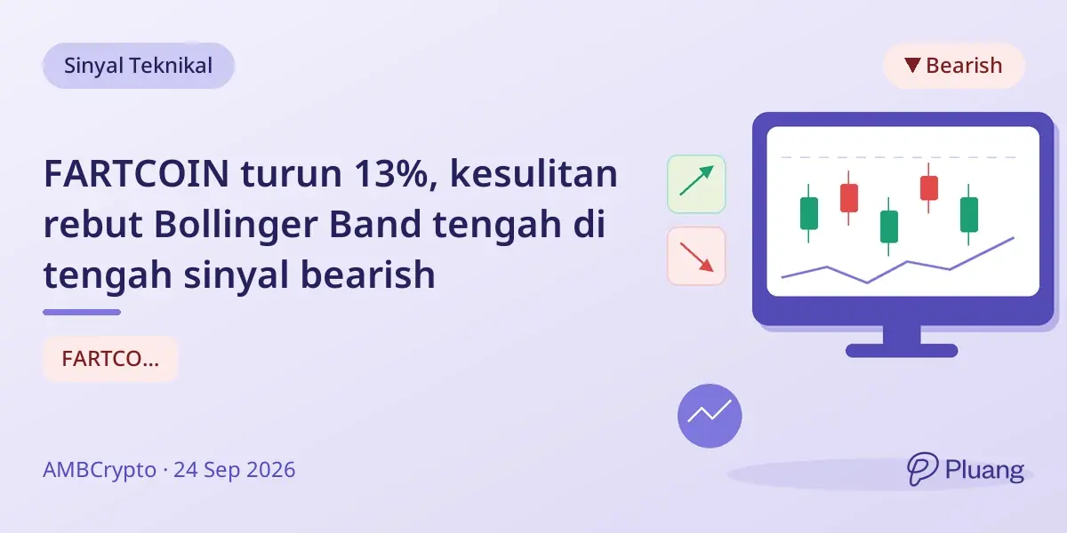 FARTCOIN turun 13%, kesulitan rebut Bollinger Band tengah di tengah sinyal bearish