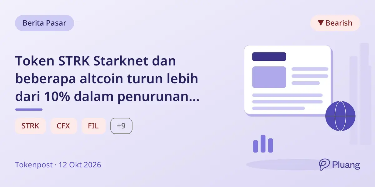 Token STRK Starknet dan beberapa altcoin turun lebih dari 10% dalam penurunan pasar 24 jam