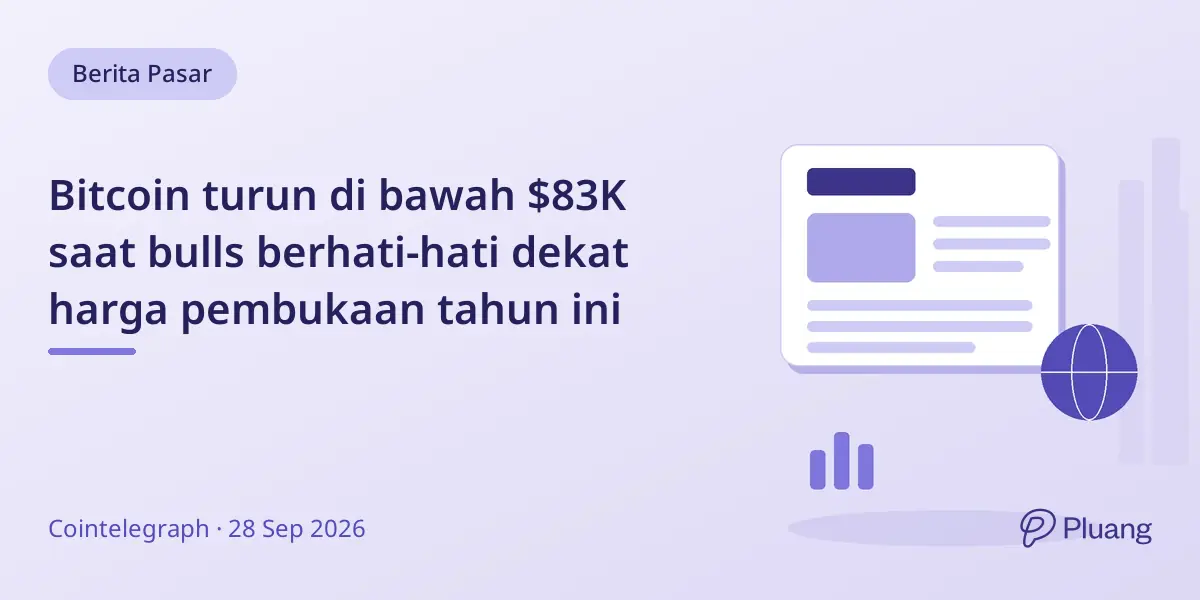 Bitcoin turun di bawah $83K saat bulls berhati-hati dekat harga pembukaan tahun ini