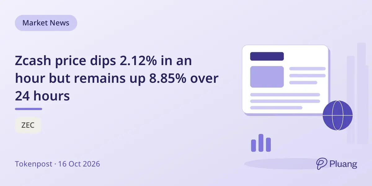 Zcash price dips 2.12% in an hour but remains up 8.85% over 24 hours