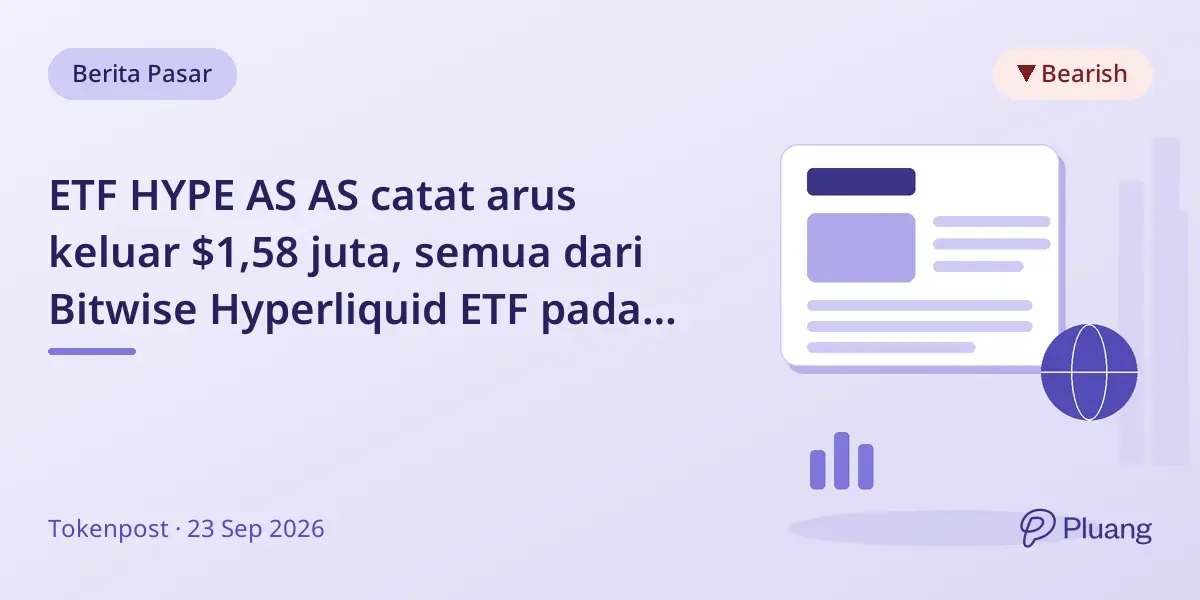ETF HYPE AS AS catat arus keluar $1,58 juta, semua dari Bitwise Hyperliquid ETF pada 23 Sept