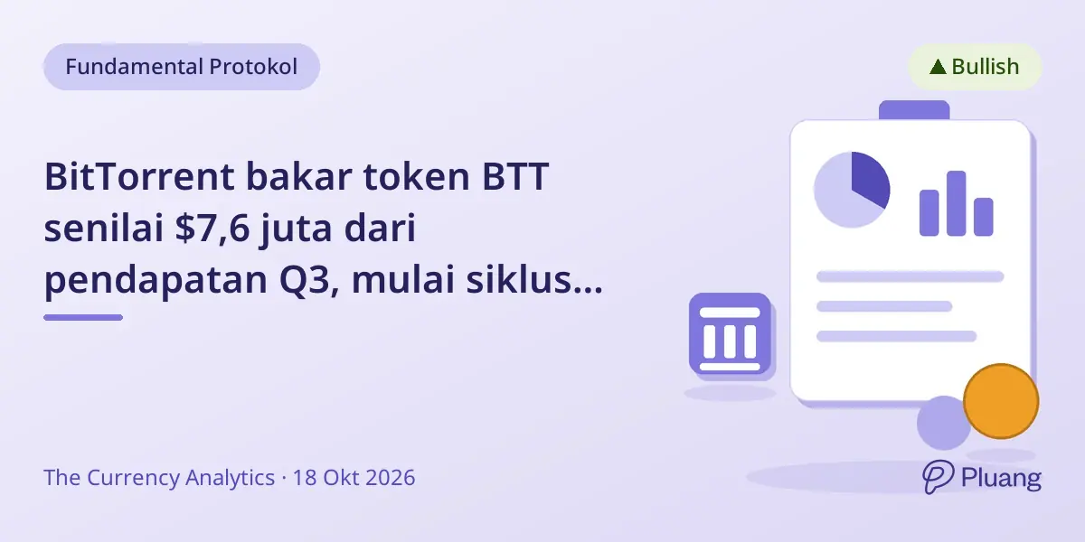 BitTorrent bakar token BTT senilai $7,6 juta dari pendapatan Q3, mulai siklus buyback dan burn berkelanjutan.