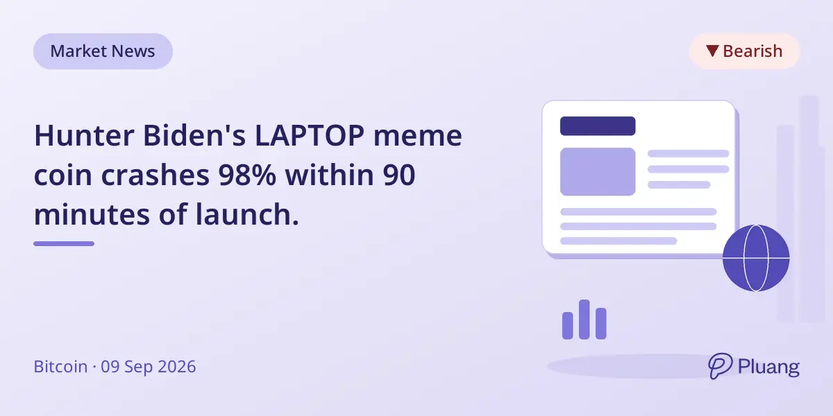 Hunter Biden's LAPTOP meme coin crashes 98% within 90 minutes of launch.