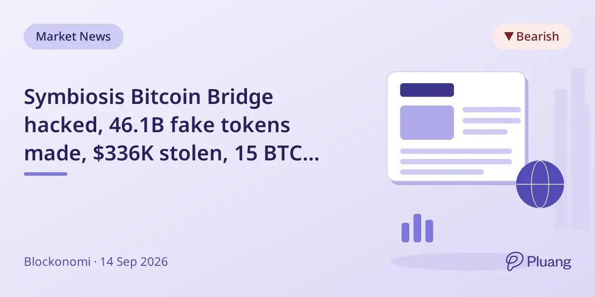 Symbiosis Bitcoin Bridge hacked, 46.1B fake tok...