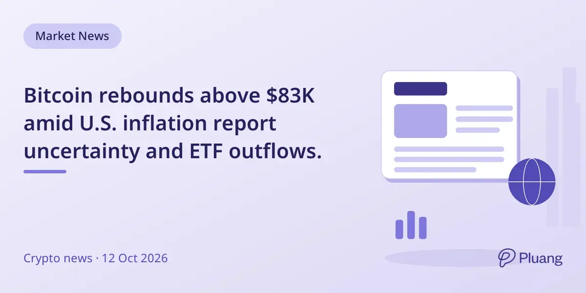 Bitcoin rebounds above $83K amid U.S. inflation report uncertainty and ETF outflows.