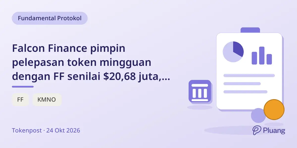 Falcon Finance pimpin pelepasan token mingguan dengan FF senilai $20,68 juta, disusul Kamino dan EigenLayer.