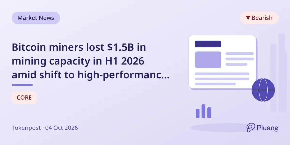 Bitcoin miners lost $1.5B in mining capacity in H1 2026 amid shift to high-performance computing.