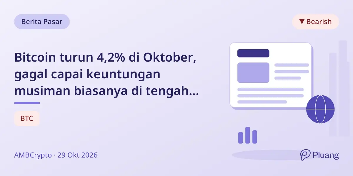 Bitcoin turun 4,2% di Oktober, gagal capai keuntungan musiman biasanya di tengah ketidakpastian pasar.