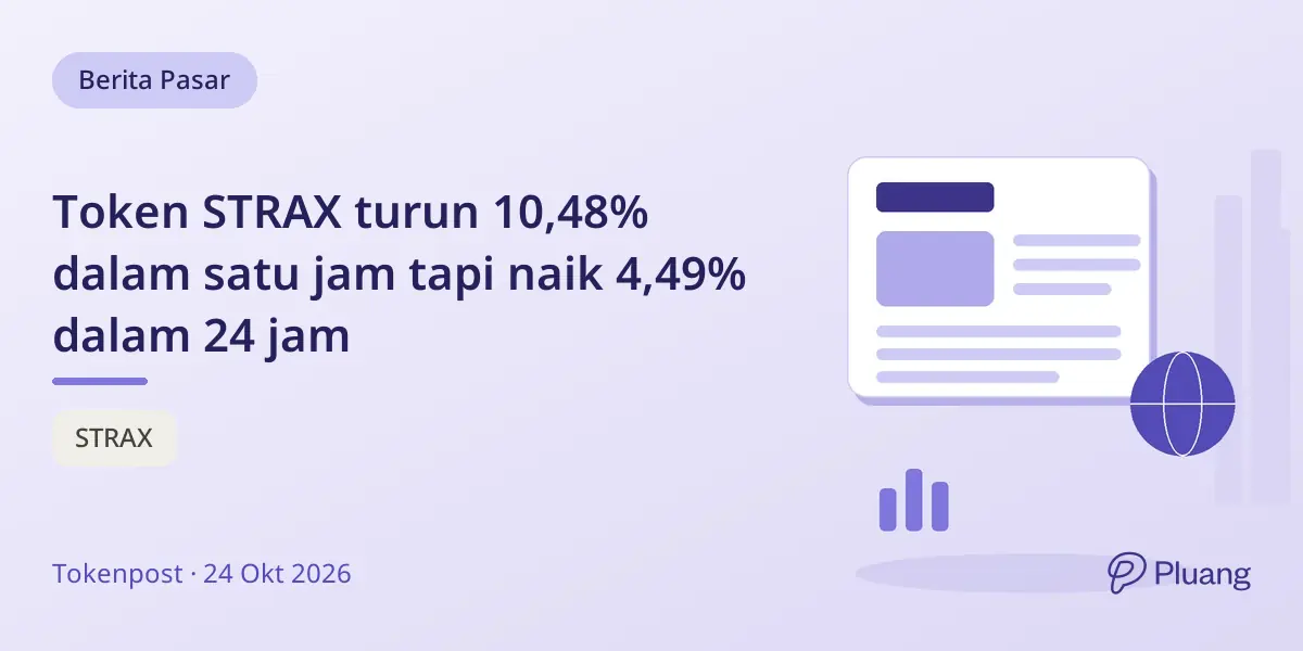 Token STRAX turun 10,48% dalam satu jam tapi naik 4,49% dalam 24 jam