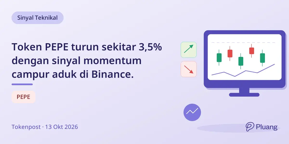 Token PEPE turun sekitar 3,5% dengan sinyal momentum campur aduk di Binance.