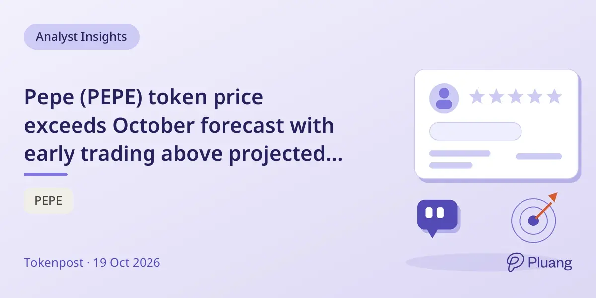 Pepe (PEPE) token price exceeds October forecast with early trading above projected max.