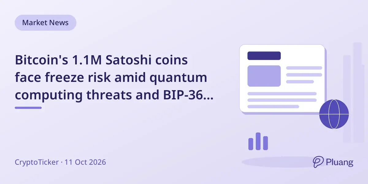 Bitcoin's 1.1M Satoshi coins face freeze risk amid quantum computing threats and BIP-361 proposal.