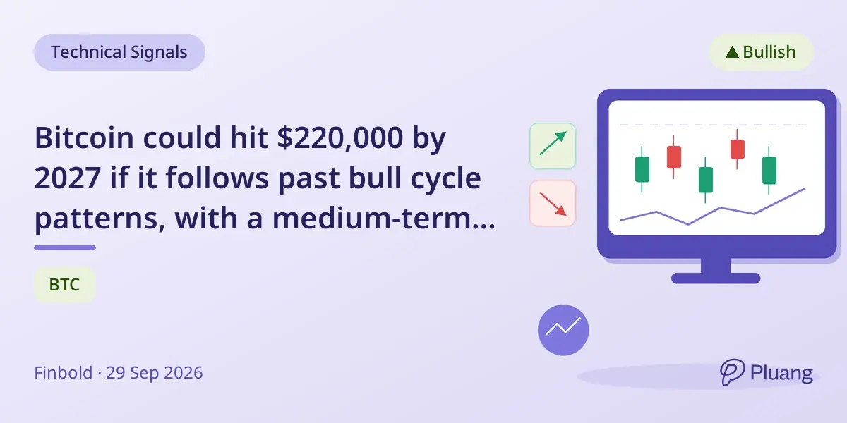 Bitcoin could hit $220,000 by 2027 if it follows past bull cycle patterns, with a medium-term target of $100,000.