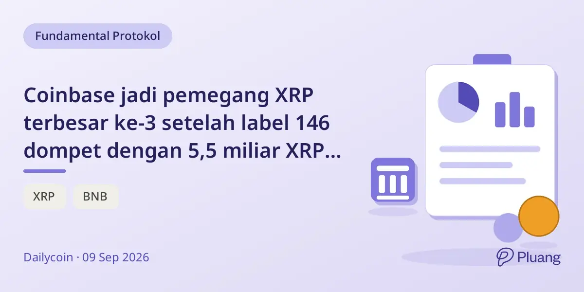 Coinbase jadi pemegang XRP terbesar ke-3 setelah label 146 dompet dengan 5,5 miliar XRP terungkap.