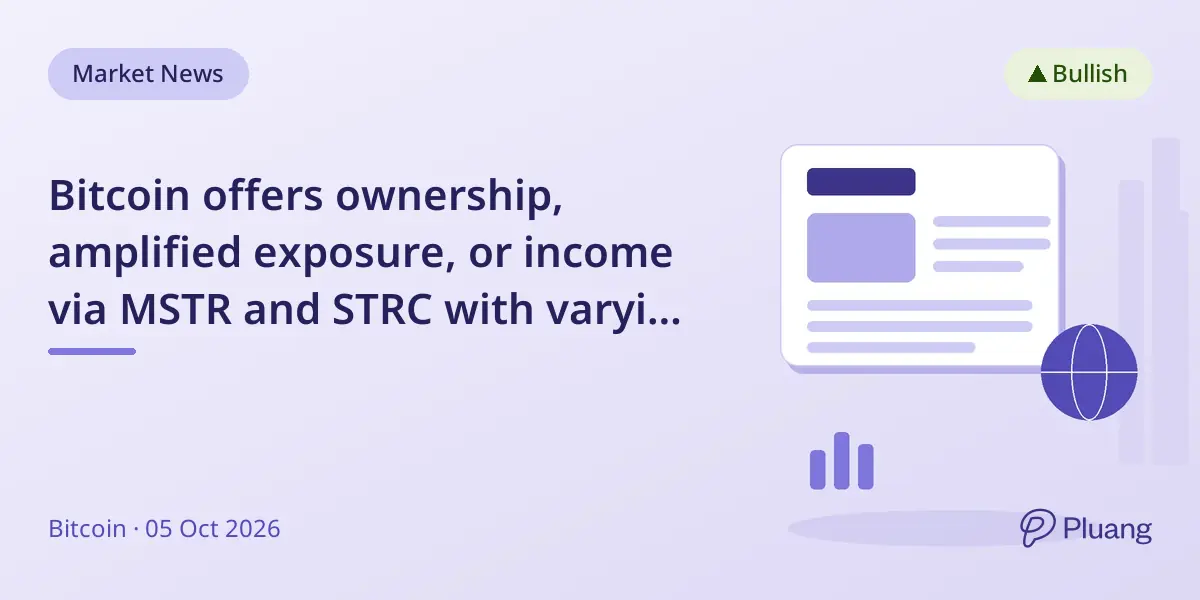 Bitcoin offers ownership, amplified exposure, or income via MSTR and STRC with varying volatility, says Michael Saylor.