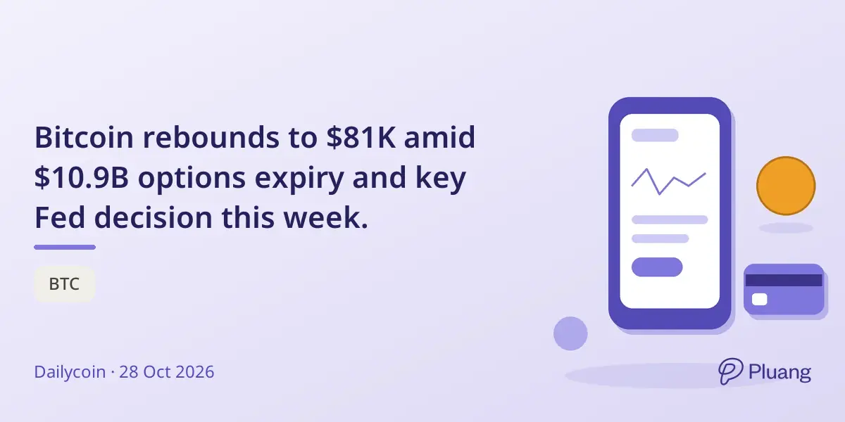 Bitcoin rebounds to $81K amid $10.9B options expiry and key Fed decision this week.