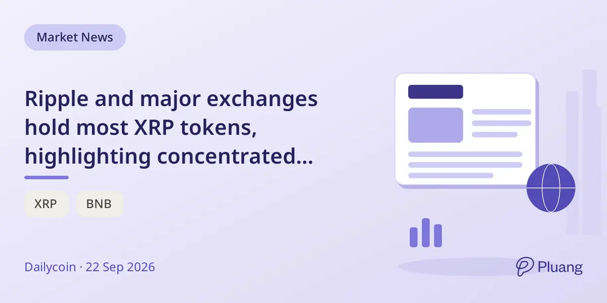 Ripple and major exchanges hold most XRP tokens, highlighting concentrated ownership and market influence.