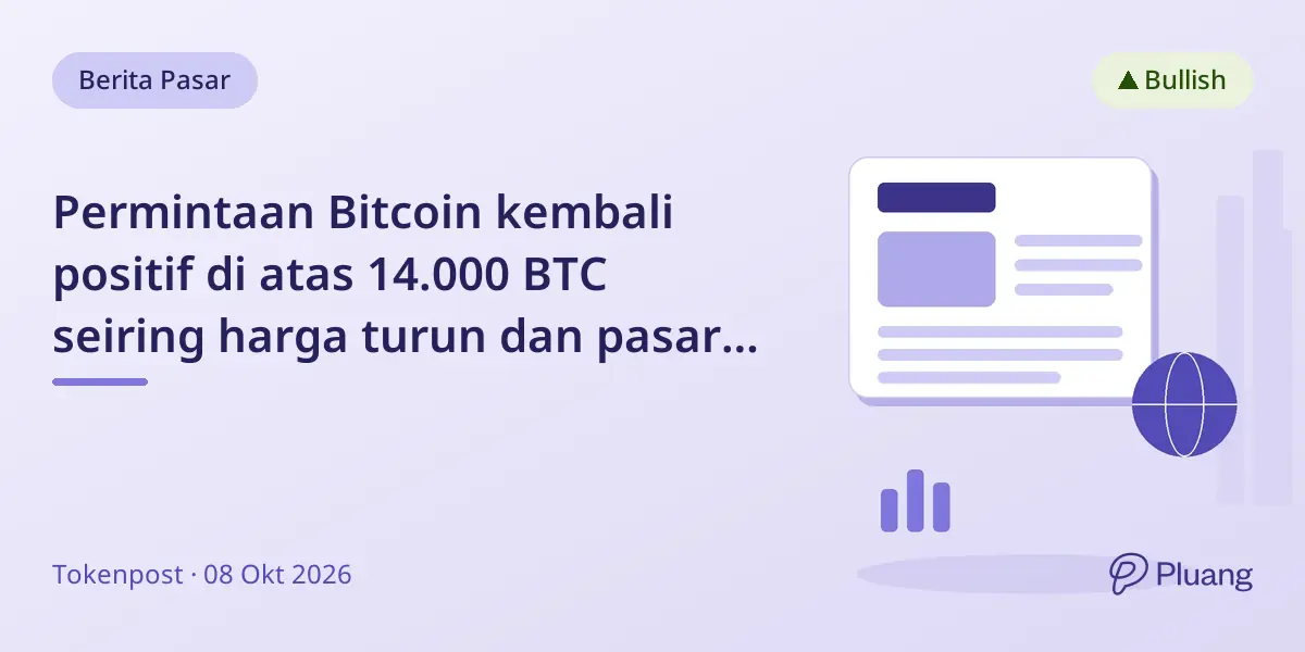 Permintaan Bitcoin kembali positif di atas 14.000 BTC seiring harga turun dan pasar pulih.