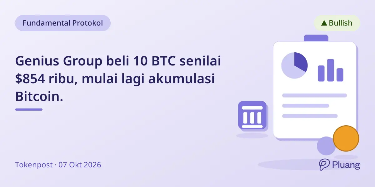 Genius Group beli 10 BTC senilai $854 ribu, mulai lagi akumulasi Bitcoin.