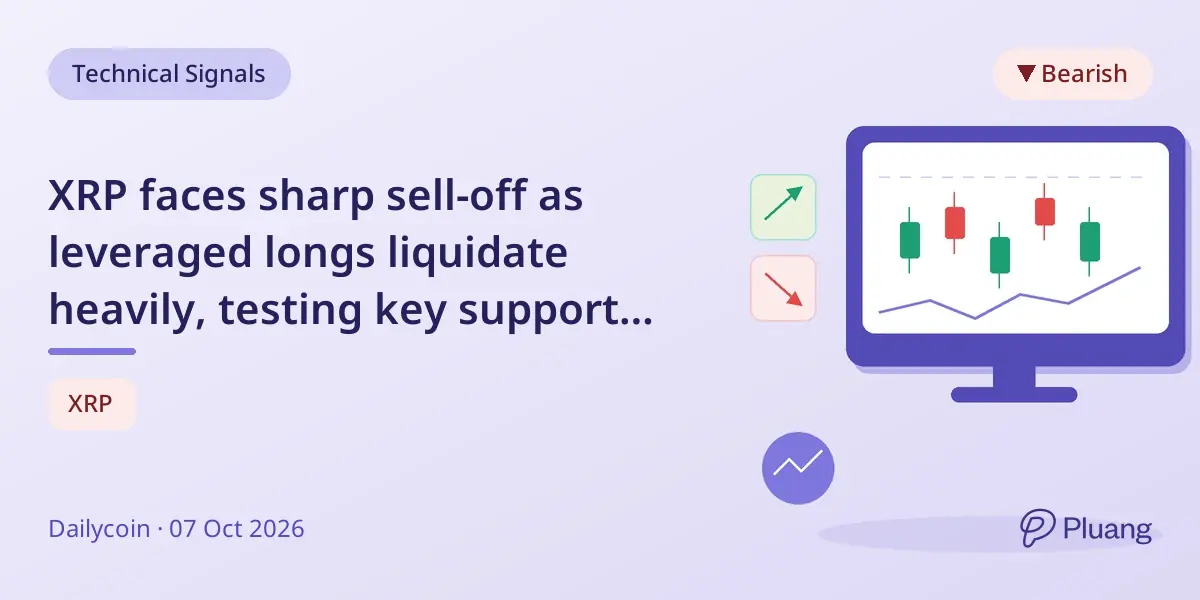 XRP faces sharp sell-off as leveraged longs liquidate heavily, testing key support levels.