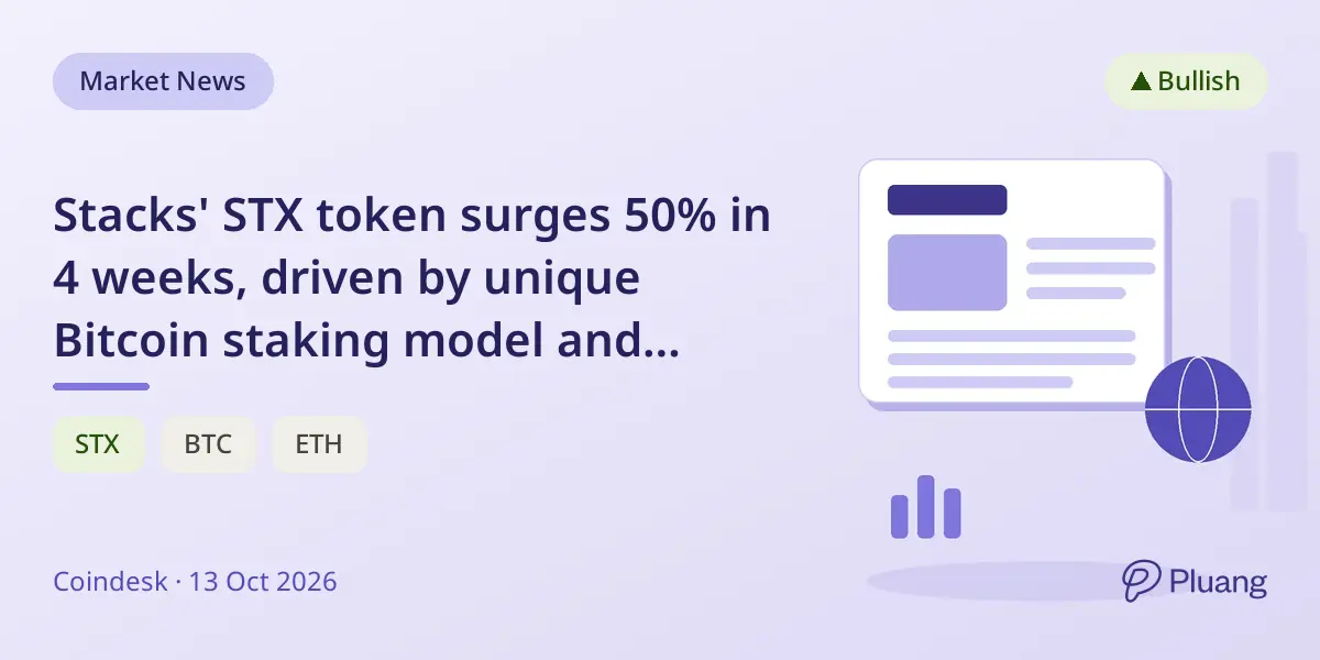Stacks' STX token surges 50% in 4 weeks, driven by unique Bitcoin staking model and upcoming bonding period.