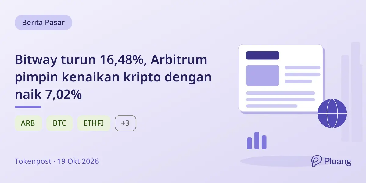 Bitway turun 16,48%, Arbitrum pimpin kenaikan kripto dengan naik 7,02%