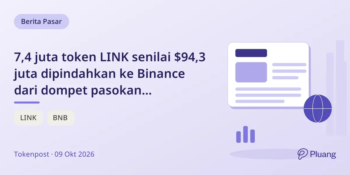 7,4 juta token LINK senilai $94,3 juta dipindahkan ke Binance dari dompet pasokan non-beredar Chainlink