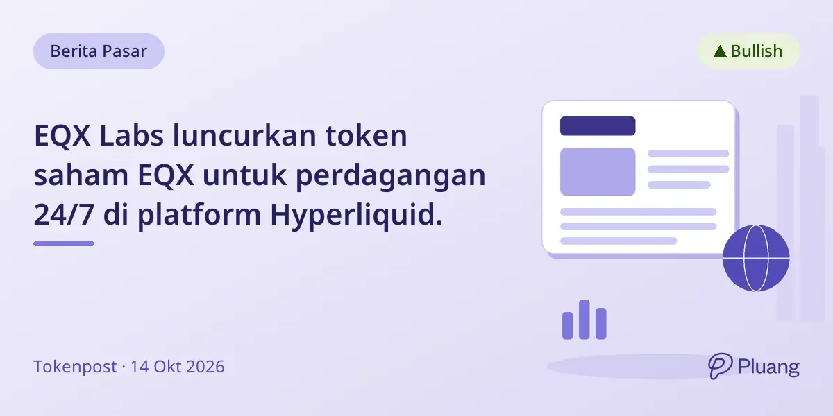EQX Labs luncurkan token saham EQX untuk perdagangan 24/7 di platform Hyperliquid.